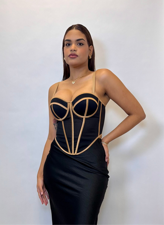 Golden Frame Corset Dress