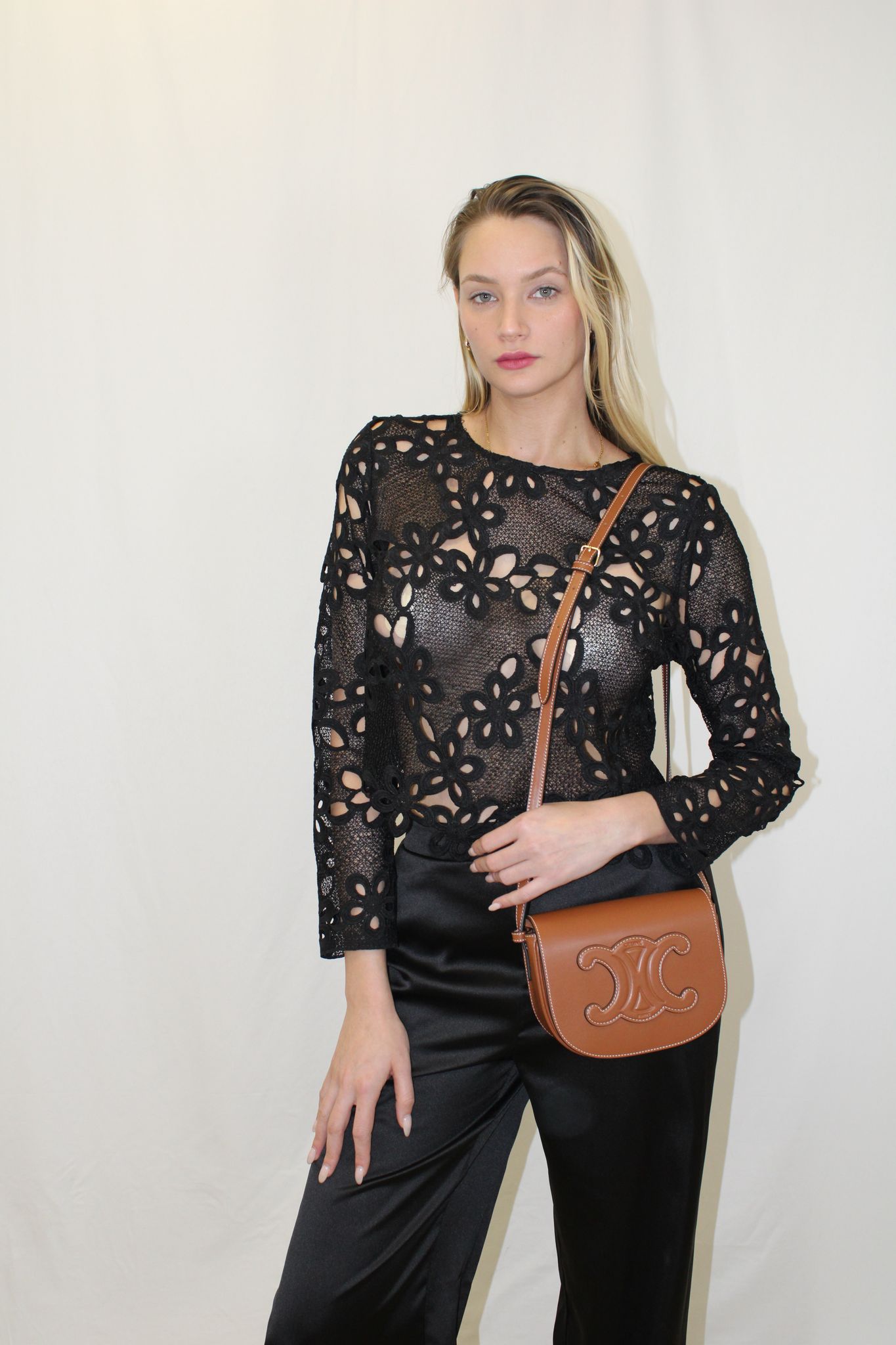 Black Blossom Lace Top