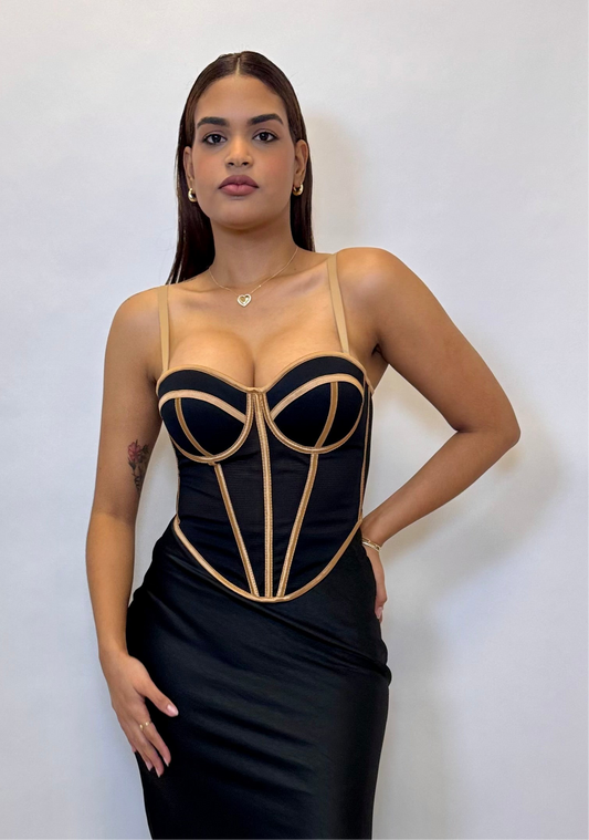Golden Frame Corset Dress