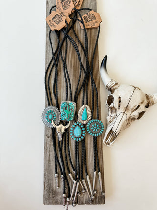 Western Bolo Tie Long Pendant Necklace