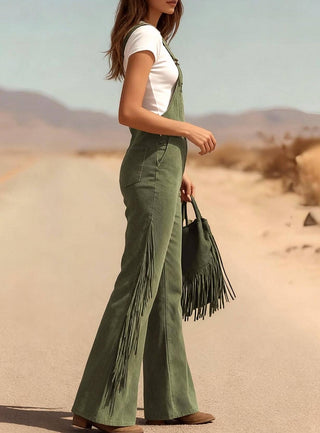 Western Cowgirl Fringe Overalls