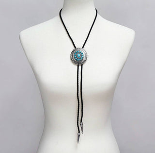 Western Bolo Tie Long Pendant Necklace