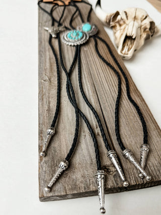 Western Bolo Tie Long Pendant Necklace