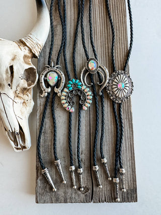 Western Bolo Tie Long Pendant Necklace