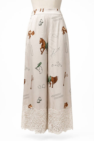 Western Equestrian Lace Satin Pants