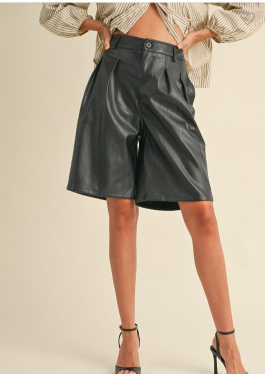 Midnight Leather Shorts