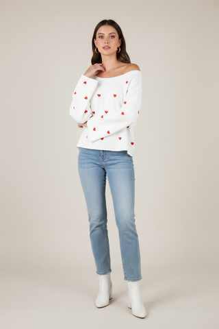Heart White Sweater