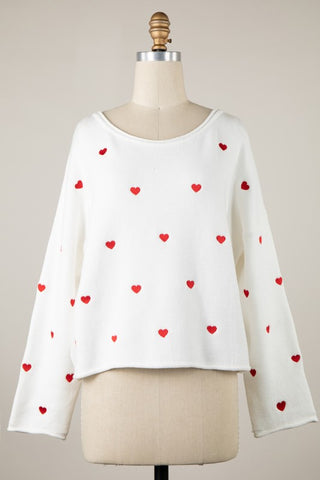 Heart White Sweater