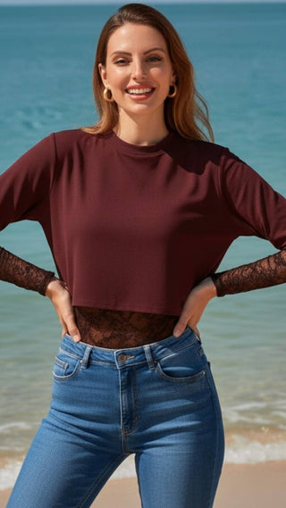 Greta Cotton Lace Mix Bodysuit