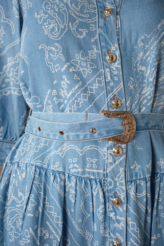 Western Paisley Shirt Dress