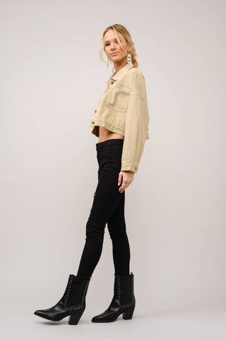 Long Live Cowgirls Patch Twill Denim Jacket