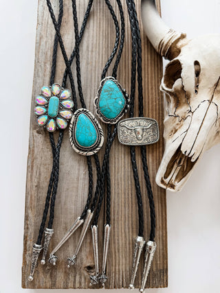 Western Bolo Tie Long Pendant Necklace