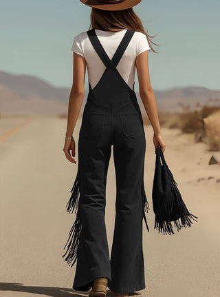 Western Cowgirl Fringe Overalls