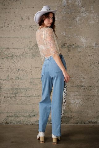 Sequin Beaded Mesh Cape Top