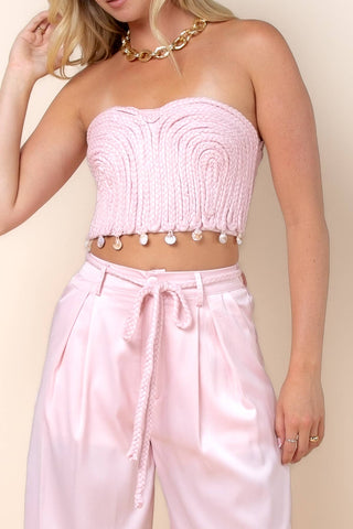 Sayla Chunky Knit Detail Top And Pants Set