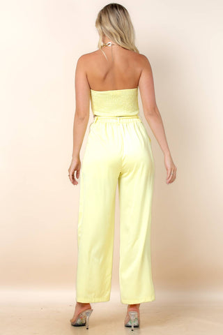 Sayla Chunky Knit Detail Top And Pants Set